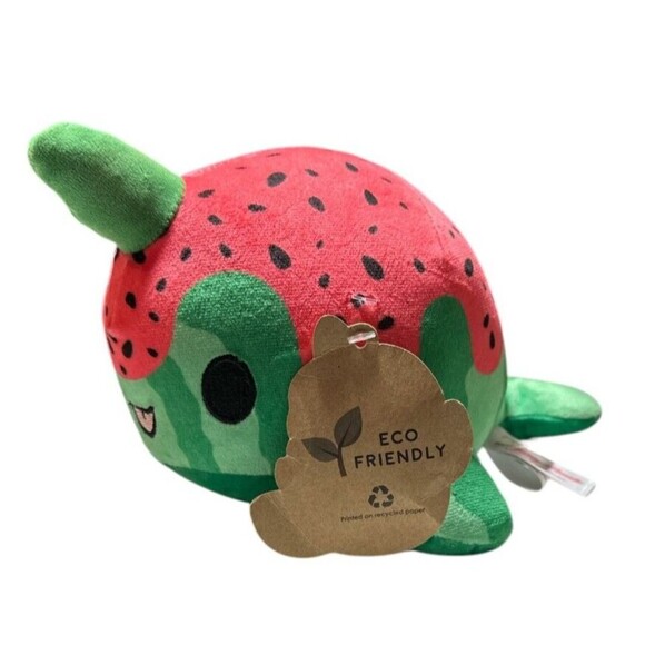 Aurora World Tasty‎ Peach Watermelon Nomwhal 7" Plush Stuffed Animal Narwhal NWT - Picture 3 of 5